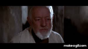 Obi wan kenobi these are not the droids youre looking for gif by star wars. Help Me Obi Wan Kenobi You Re My Only Hope A New Hope 1080p Hd On Make A Gif
