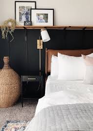 Black Accent Wall Bedroom Accent Wall Bedroom Picture Shelf Easy Board And Batten Leather Headboard Black In 2020 Accent Wall Bedroom Interior Black Accent Walls