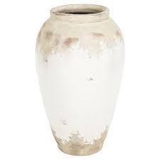 Siena White Rustic Distressed White Ceramic Floor Vase 31 Inch White Ceramic Vases Floor Vase Ceramic Floor