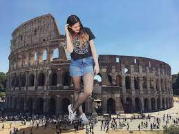 Colossal Mrs Esthergs Model Spanishgirl Giantgirl Giant Colossal Gigantic Giantess Tinypeople Miniature Tall Girl Rocker Girl Spanish Girls