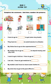 grade 4 midterm test worksheet