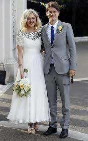 8 Most Stylish Celebrity Wedding Dresses From 2014 Weddingsonline Cotton Wedding Dresses Ankle Length Wedding Dress Sparkle Wedding Dress