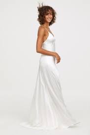 Long Satin Dress Cream Ladies H M Satin Dress Long White Satin Dress Satin Dresses