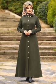 Modaselvim Ferace Dugmeli Ferace 5055ay342 Haki Muslimah Fashion Fashion Dresses