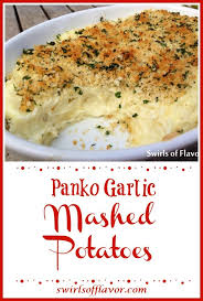 Creamy Garlic Mashed Potatoes With Panko Topping Recipe Mashed Potato Casserole Garlic Mashed Potatoes Mashed Potato Casserole Recipes