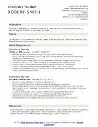 Chemistry Teacher Resume Samples Qwikresume