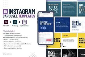 Instagram Carousel Templates Xd Ps In 2020 Templates Instagram Story Template Instagram Template