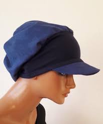 Luxury Ladies Umbrella Hat Hat Marine Blue Cotton Jans Chemo Alopecia Hair Loss Ladies Umbrella Extreme Hair Jersey Headband
