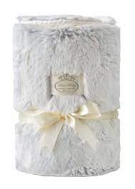 Plush Faux Fur Baby Blanket Frosty Fur Silver Luxe Baby