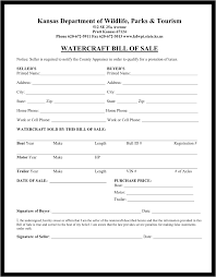 Free Kansas Watercraft Or Boat Bill Of Sale Form Download Pdf Word ...