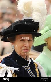 Princess Anne, the Princess Royal attends the Order of the Garter ceremony  at Windsor Castle in Windsor, Berkshire Stock Photo