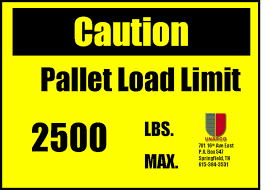 load plaque unarco pallet rack and warehouse storage systems