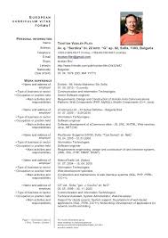 Free europass cv templates in.doc format. Eu Cv Template Word
