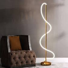 Base glows in color of your choice or cycles through spectrum; Gold Finish Spiral Stand Up Light Modernist Led Metal Floor Standing Lamp In White Warm Light Beautifulhalo Com