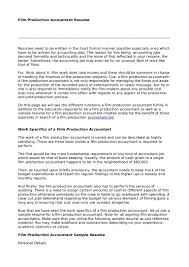 film production accountant resume