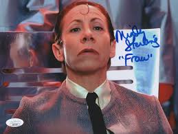 MINDY STERLING Signed AUSTIN POWERS 8x10 Photo FRAU FARBISSINA Autograph  JSA COA