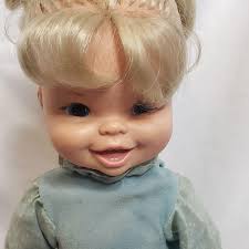 Cathy Quick Curl Doll 16 Inch Mattel Blue Dress and Shoes Only Clean  Vintage 1972