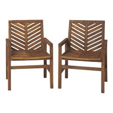Costway 3pcs patio wicker rattan sofa set outdoor sectional conversation set garden lawn brown. Walker Edison Patio Wood Chairs Set Of 2 Dark Brown Lwwc2vindb Rona