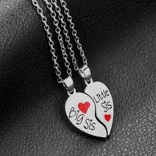 Big Little Middle Sister Necklace Pendant Chain Wholesale Fashion Jewelry Sister Necklace Love Necklace Trendy Necklaces