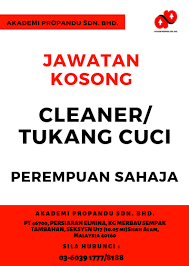 We did not find results for: Jawatan Kosong 1 Cleaner Akademi Propandu Sdn Bhd Facebook