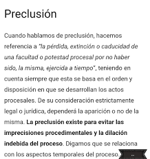 Preclusión y su concepto en derecho. Renato Giron Loya On Twitter Diferencia Entre Preclusion Caducidad Y Prescripcion Resumidamente La Preclusion Es Un Castigo Por La Falta De Orden En Un Acto Procesal Concreto La Caducidad Una Sancion A