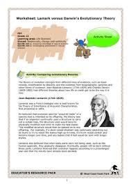 Worksheet Lamarck Versus Darwins Evolutionary Theory