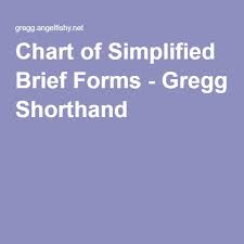 chart of simplified brief forms gregg shorthand greggs