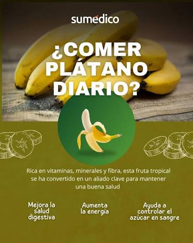 🍌💛 Comer un plátano al día puede hacer maravillas por tu salud. Esta  fruta tropical es rica en potasio, magnesio, fibra y vitaminas B y C 🧠💪.  No solo es deliciosa y
