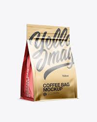 Metallic Coffee Bag Mockup Half Side View In Bag Sack Mockups On Yellow Images Object Mockups Mockup Free Psd Bag Mockup Mockup