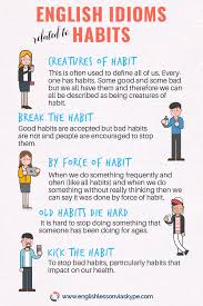 English Idioms Related To Habits Idioms In English With Meanings English Idioms Idioms Learn English Vocabulary