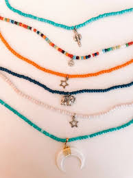 Beaded Choker With Charm Beaded Necklace Diy Beaded Bracelets Beaded Earrings