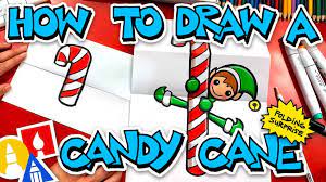 How To Draw A Candy Cane Folding Surprise Art For Kids Hub Art For Kids Hub Art For Kids Holiday Art Projects