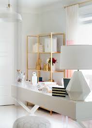 Ikea Vittsjo Shelves Spray Painted Gold Ikea Decor Home Office Design Ikea Vittsjo