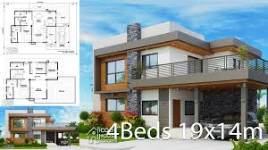 Like page and get free house plans. Home Design Plan 19x14m With 4 Bedrooms Home Ideas