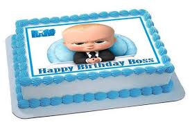2nd Birthday Baby Shark Rectangle Cake The Boss Baby Edible Birthday Cake Topper Or Cupcake Topper Decor Aniversario Do Chefe Bolo Poderoso Chefinho Bolo De Aniversario Para Bebe