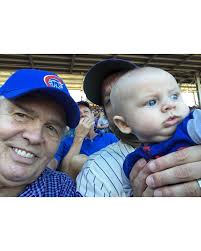 Cubs opening day always makes me think of baby ernie…. Born a Cubs fan….and  his first game! My Dad, who was also a Cubs fan for life, got to come to his