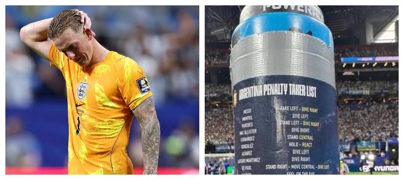 Masajista de Argentina descubre la copia que tenía Pickford para los  penaltis en un tarro de agua: así reaccionaron Messi y sus compañeros