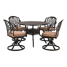 Laurel Canyon Outdoor Patio Dining Set 5 Piece Cast Aluminum Patio Furniture In 2020 Aluminum Patio Furniture Cast Aluminum Patio Furniture Patio Furniture Dining Set