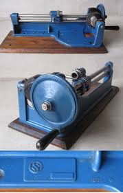 Vintage Old Cast Iron Table Pencil Sharpener Sellier Bellot Blue Rare