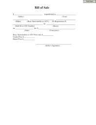 free fillable atv bill of sale form pdf templates