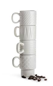 Berghoff essentials 12oz porcelain coffee mugs, set of 4. Set Of 4 Coffee More Espresso Mugs Burke Decor