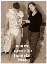 This monthly magazine offers readers letters describing successful treatment of immature and troublesome males by their female disciplinarians and from. Pin By Mir 007 On Essayer Diaper Boy Diaper Punishment Baby Diapers