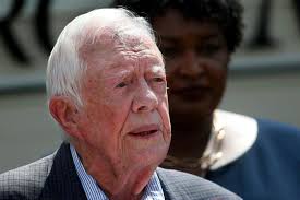 BREAKING: Former U.S. President Jimmy Carter has broken his hip. A  spokeswoman said Carter fell at his home in Plains, Georgia, while leaving  to go turkey hunting. MORE: on.wusa9.com/2vXht2E