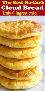 The Best No Carb Cloud Bread With Only 4 Ingredients The Best No Carb Cloud Bread With Only 4 Ing In 2020 Keto Recipes Easy No Carb Cloud Bread Easy Cloud Bread Recipe