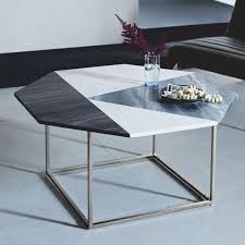 With Its Octagonal Top And Geometric Mix Of Marble Our Marquetry Coffee Table Sharply Defines S Marble Coffee Table Set Contemporary Coffee Table Coffee Table