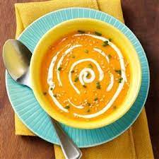 Pretty Autumn Soup Recipe Carrots Squash And Sweet Potato Combine To Make A Healthy And Colorful Soup Which I E Fall Soups Low Sodium Soup Fall Soup Recipes