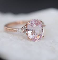 Blush Sapphire Engagement Ring Light Peach Pink Sapphire Etsy Wedding Rings Oval Sapphire Engagement Ring Set Engagement Rings Sapphire