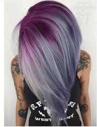Ombre Balayage Hairstyles With Straight Hair Hot Pink Amethyst Purple And Silver Light Purple Hair Silver Hair Color Cool Hair Color