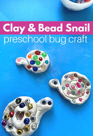 For eyes, stick straight pins through small beads, then into cork. Clay Bead Snails Bug Craft No Time For Flash Cards