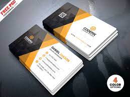 A business card is a small printed card that displays the business and contact information of a company or an individual, such as their name, occupation, phone number, and email address. Corporate Business Card Template Psd Psdfreebies Com